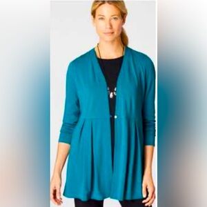 NEW J. Jill Wherever Collection Women’s Teal Blue One Button Cardigan, Size SP